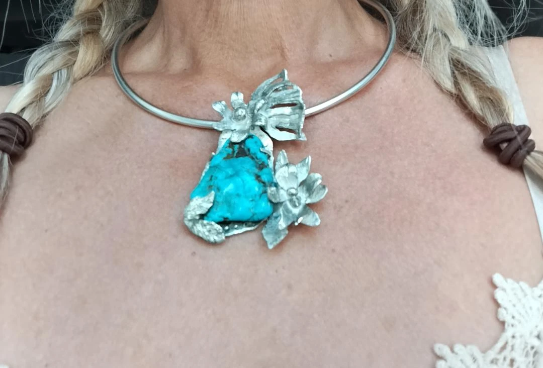 FLEURS PAPILLON TURQUOISE