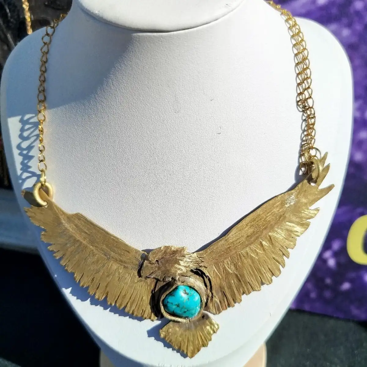 AIGLE TURQUOISE EN LAITON